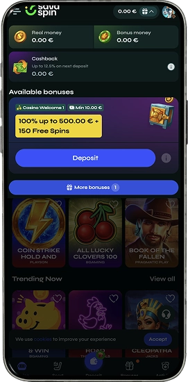 Make a deposit and get your welcome bonus